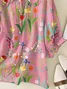 Women's Floral Print Casual Peter Pan Collar Shirt