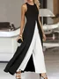 Women's Bodycon Tank Crew Neck Daily Going Out Casual Plain Summer Ankle Pants Jumpsuit Romper
