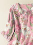 Women's Floral Print Casual Peter Pan Collar Shirt