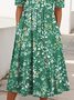 Crew Neck Cotton Regular Fit Casual Dress With No