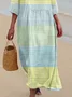 Women's Striped Print Round Neck Dress