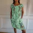 Women's Sleeveless Summer White Tropical Pocket Stitching Crew Neck Daily Going Out Casual Mini A-Line Fit & Flare Dress Dress