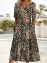 Women's Floral Print V-Neck Dress