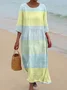 Women's Striped Print Round Neck Dress