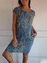 Women's Sleeveless Summer White Tropical Pocket Stitching Crew Neck Daily Going Out Casual Mini A-Line Fit & Flare Dress Dress