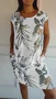 Women's Sleeveless Summer White Tropical Pocket Stitching Crew Neck Daily Going Out Casual Mini A-Line Fit & Flare Dress Dress