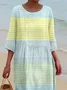 Women's Striped Print Round Neck Dress