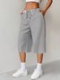 Spring And Summer Casual Striped Straight Lace-Up Pants