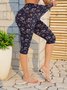 Women's Spring and Summer Floral Print Casual Midi Leggings