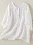 Women's Casual Cute Doll Collar Short Sleeve Shirt