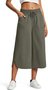 Women's  H-Line Wide Leg Pants Daily Going Out Pants Purplish blue Casual Pocket Stitching Plain Summer Pants