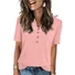 Women's Short Sleeve T-shirt Summer Lake Blue Plain Cotton V Neck Daily Going Out Casual Top