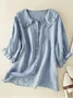 Women's Casual Cute Doll Collar Short Sleeve Shirt