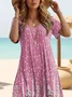 Women's Floral Print Casual Round Neck Short Sleeve Dress
