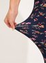 Women's Spring and Summer Floral Print Casual Midi Leggings