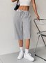 Spring And Summer Casual Striped Straight Lace-Up Pants