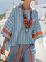 Cotton and linen women's striped suit