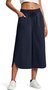 Women's  H-Line Wide Leg Pants Daily Going Out Pants Purplish blue Casual Pocket Stitching Plain Summer Pants