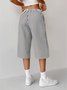 Spring And Summer Casual Striped Straight Lace-Up Pants