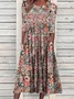 Women's Short Sleeve Summer As Picture Floral Printing Crew Neck Daily Going Out Casual Maxi H-Line Shift Dress Dress