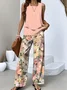 Crew Neck Casual Two-Piece Set With No