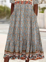 Women's Short Sleeve Summer As Picture Floral Printing Crew Neck Daily Going Out Casual Maxi H-Line Shift Dress Dress