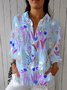 Women's Retro Floral Print Casual Cotton And Linen Shirt