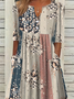 Women's Short Sleeve Summer As Picture Floral Printing V Neck Daily Going Out Casual Maxi H-Line Fit & Flare Dress Dress