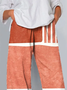 Women's Striped Colorblock Printed Casual Pants