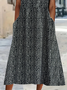 Women's Short Sleeve Summer Black Leopard Printing V Neck Daily Going Out Casual Maxi H-Line Fit & Flare Dress Dress
