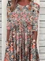 Women's Short Sleeve Summer As Picture Floral Printing Crew Neck Daily Going Out Casual Maxi H-Line Shift Dress Dress