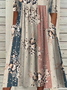 Women's Short Sleeve Summer As Picture Floral Printing V Neck Daily Going Out Casual Maxi H-Line Fit & Flare Dress Dress