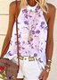 Regular Fit Floral Halter Casual T-Shirt