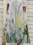 Women's Floral Print Casual Button Dress