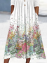 Women's Floral Print Casual Button Dress