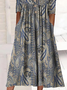 Women's Paisley Print Casual Button Dress