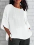Casual Plain Crew Neck Blouse