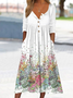 Women's Floral Print Casual Button Dress