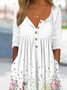 Women's Floral Print Casual Button Dress