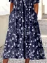Women's Floral Print Casual Button Dress