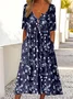 Women's Floral Print Casual Button Dress