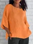 Casual Plain Crew Neck Blouse