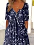 Women's Floral Print Casual Button Dress