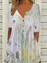 Women's Floral Print Casual Button Dress
