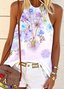 Halter Floral Regular Fit Casual T-Shirt