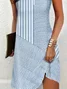 Women's Striped Printed Casual Tank Dress
