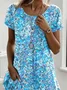 Women's Floral Print Casual Round Neck Short Sleeve Dress