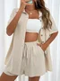 Women's Split Joint Plain Daily Going Out Two-Piece Set Pink Casual Summer Top With Pants Matching Set