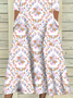 Women's Floral Print Casual Crew Neck Dress