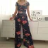 Women's H-Line T-Shirt Off The Shoulder Daily Going Out Casual Printing Floral Summer Long Jumpsuit Romper